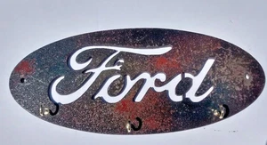 Ford Motors Sign FAKE Rust Metal Patina Keyrack Plaque Man Cave HOTROD MUSTANG p - Picture 1 of 1