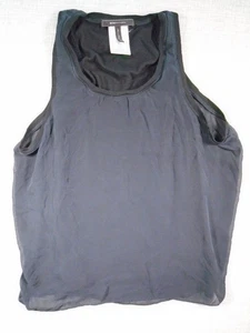 BCBGMAXAZRIA Silk Layered Tank Top Women's Black Small - Picture 1 of 10