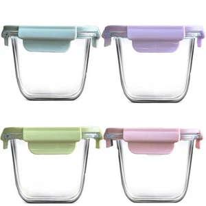 28oz glass soup containers with lids Square Meal Prep Storage Kitchen Bowls - Picture 1 of 9