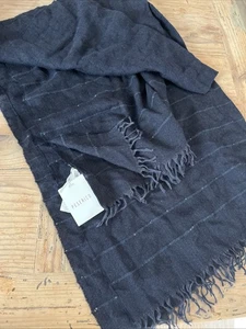 Peserico Women's Scarf Shawl Navy Blue W/Silver Metallic Italy -34”x78” - Picture 1 of 10