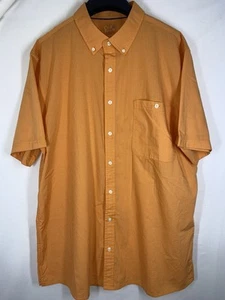 Croft & Barrow Performance Shirt Mens 2XLT Tall Orange Gingham Button Up Rayon - Picture 1 of 22