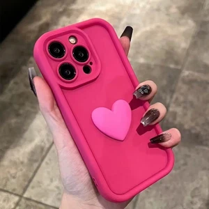 Linda Funda Silicona Corazón Amor 3D para iPhone 17 16 15 14 13 12 11 Pro Max EE. UU. - Imagen 1 de 20