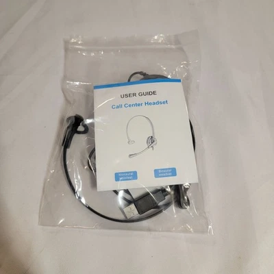 USB Call Center Headset Monaural Binaural USB Plug PC Headset with Mic Sealed - Image 1 of 2