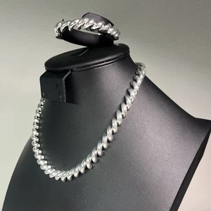 Collana girocollo vintage argento sterling 925 Italia set bracciale San Marco - Foto 1 di 12