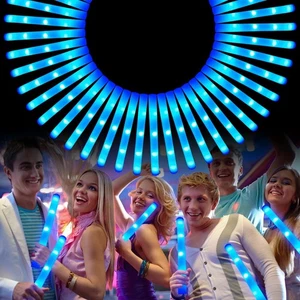 Schaumstoff Leuchtstäbe Großpackung, 30 Stück Blau Leuchten Schaumstoffstäbe 3 Modi, Glow Party S... - Bild 1 von 7