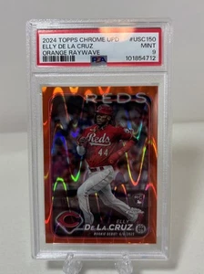 2024 Topps Chrome Update Elly De La Cruz USC150 Orange Raywave RC /25 PSA 9 - Picture 1 of 3