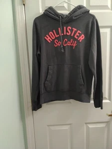 Y2K Hollister Gray Neon Pink So Cal Hoodie Women M - Picture 1 of 6