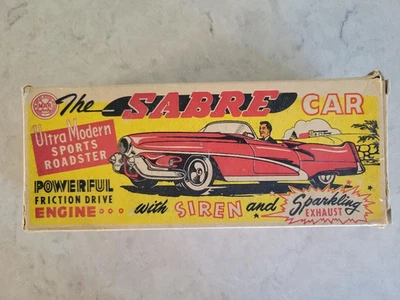 Coche Sable Fricción Motor Juguete en Caja Original (Louis Marx and Company, c. 1950s) Foto 1 de 4