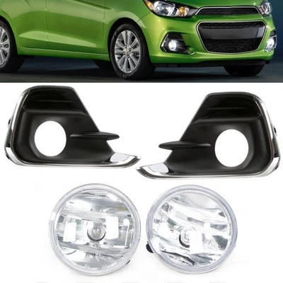 Par de faros antiniebla de parachoques delantero + rejilla de cubierta de faros antiniebla para Chevrolet Spark 2016-2018 Foto 1 de 4