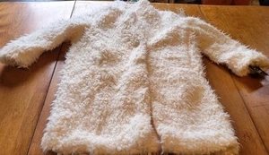 Art Class Girls' Long Faux Fur Coat Jacket - Ivory White NWT M Size 8 - Picture 1 of 9