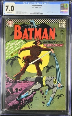 Batman #189 - CGC 7.0 - DC 1967 - OFF-WHITE Pages - 1st Silver Age Scarecrow - Image 1 of 2