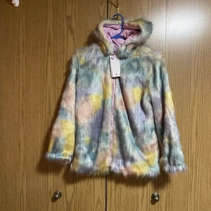 NWT Stella McCartney Girl’s 10 Years Pastel Faux Fur Coat - Picture 1 of 9
