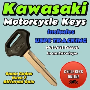 Kawasaki Motorcycle keys Cut to Code spare replacement key for codes Z5251-Z5500 - Picture 1 of 1