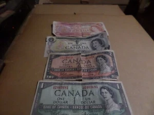 Canada 1954 $1 One Dollar Banknote  & 1954 1974 1973 - Picture 1 of 7