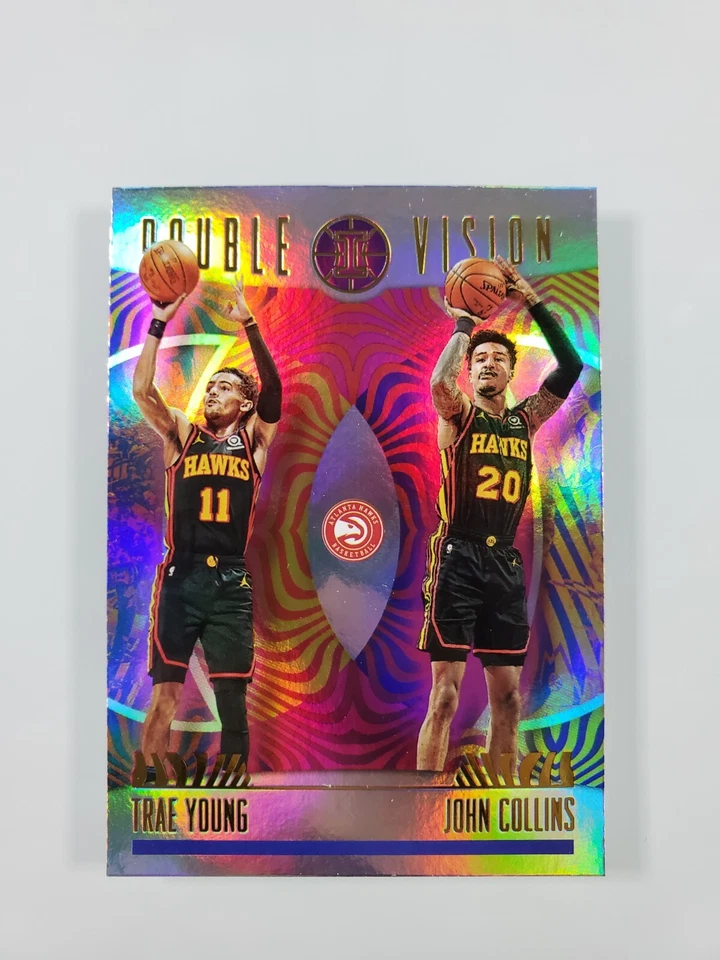 2020-21 Panini Illusions Double Vision Trae Young John Collins #19 Atlanta Hawks - Image 1 of 2