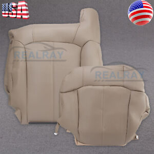 For 1999-02 Chevy Silverado 1500 2500 3500 Driver Leather Seat Cover Tan 522 52i