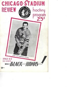 1962 1/24 hockey program & ticket Toronto Chicago Blackhawks Mikita Hull goals - Picture 1 of 2