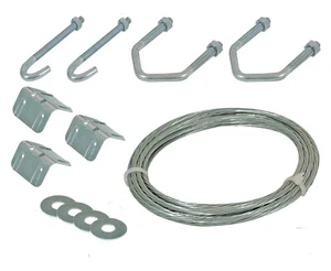 Chimney Lashing Kit TV Aerial wire fixing Repair Kit with Large 2.5" U V Bolts - Picture 1 of 8