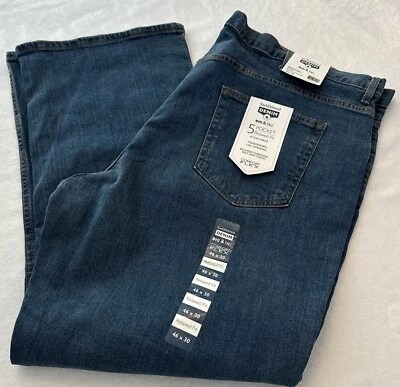 全新 Saddlebred 46x30 宽鬆舒适弹性大码直筒 Med 洗牛仔裤 — 第 1/4 张图片