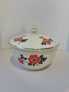 Vintage Hall Red Poppy Radiance Covered Grease Dish. No chips, or Cracks. - Picture 1 of 8