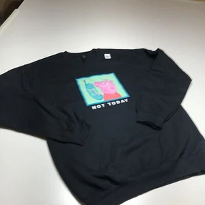 Gildan Sweatshirt Unisex Medium "Not Today" Peppa Pig Softstyle Mediumweight NEW - Picture 1 of 15