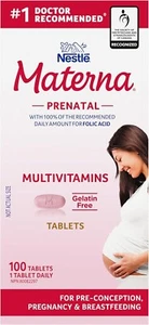 NESTLÉ Materna Prenatal Multivitamin Supplement | Folic Acid | 100 Tablets - Picture 1 of 6