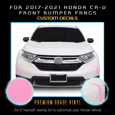 For 2017-2021 Honda CR-V Front Bumper Fangs Graphic Decal - Flat Matte Vinyl - Image 1 of 4