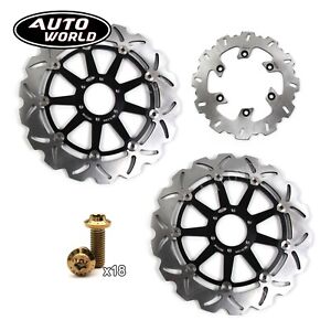 Front Rear Brake Rotor and Bolts For Ducati GT 1000 2006 - 2010 ST3 2004 - 2006