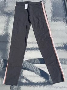 Girls Black Leggings Pants Side Stripe XXL 14-16 REGULAR NEW GAP KIDS - Picture 1 of 9