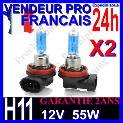  X2 AMPOULES XENON H11 55W LAMPE POUR VOITURE FEU SUPER WHITE PHARE 12V PLASMA  - Photo 1/4