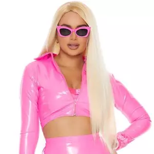 Parrucca Lunga Bionda Parte Diretta Centro Costume Unisex Festa Cosplay 991577 - Foto 1 di 5