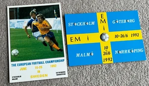 2 1992 Postcards promoting the European Football Championships in Sweden - Picture 1 of 4