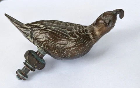 Antique bronze quail bird vintage outdoor water spigot top 5 x 5 x2 in, 29 oz wt Cover