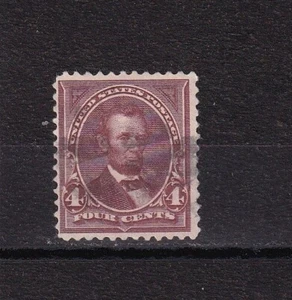 1898 US Stamp # 280A Abraham Lincoln 4 ¢ Lilac Brown Pref 12 Lot 553 - Picture 1 of 2
