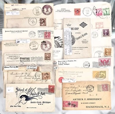 MICHIGAN TOWN COVERS --COLLECTION OF SIXTEEN COVERS AND ONE AD BROCHURE - Image 1 of 4