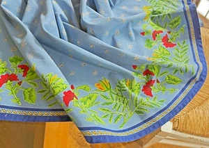 Williams Sonoma French Country Style Floral Cotton Round Tablecloth  ZZ527 - Picture 1 of 6