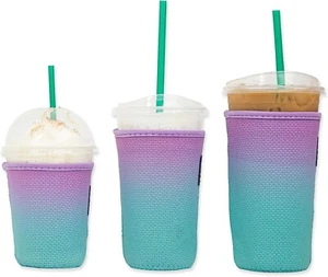 Mangas de café helado Baxendale para tazas de bebidas frías - Paquete de 3 neopreno reutilizable - Imagen 1 de 7