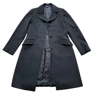 Brooks Brothers 6P Black 100% Wool Classic Luxury Single Breasted Lined Overcoat - Picture 1 of 19