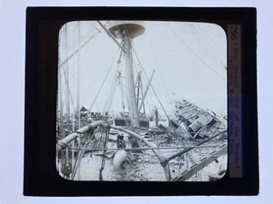 Vintage Zauberlaterne Glasschieber Keystone View Wrack Schlachtschiff Maine Kuba - Bild 1 von 6