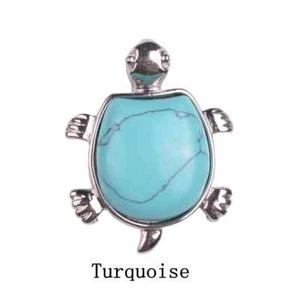 Natural Stone Turtle Crystal Pendant Charka Healing Jewelry Necklace Silver - Picture 1 of 23