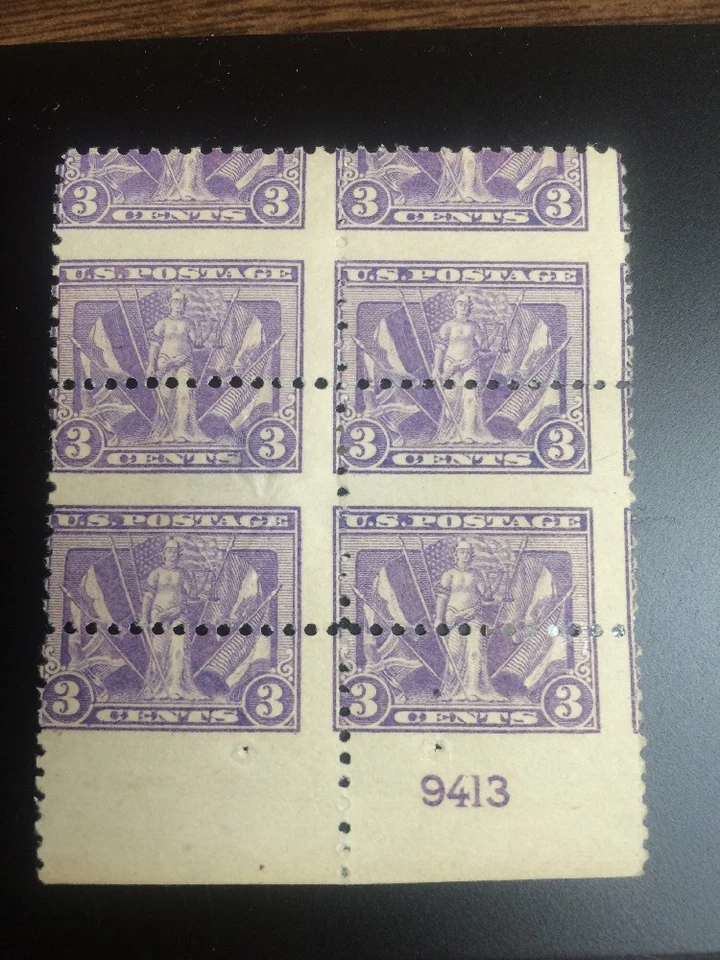 537 3 Cent Victory Misperf Plate# Block Of 6 - Image 1 of 1