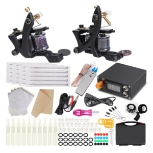 2 Tattoo Maschine Guns Tattoomaschinen + Nadeln Netzgerät Zubehör Set - Bild 1 von 6
