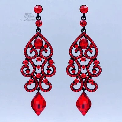 红色枝形吊灯吊坠水晶水钻艺术装饰黑色金属 939 — 第 1/4 张图片