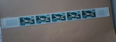 1960 bloc de 5 timbres POSTE Aérienne prototype Morane-Saulnier YT 39 val 3,00f - Photo 1/3
