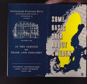 Stockholms Enskilda Bank 1965 Some Basic Data About Sweden Brochure - Picture 1 of 1