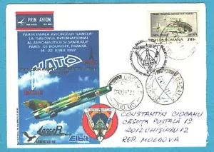 Rumänien 1997, Erstflugwerfer Bacau-Paris - Bild 1 von 2