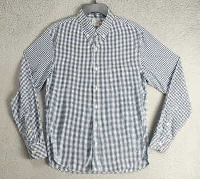 J Crew Shirt Adult Medium Gray Checked Cotton Long Sleeve Button Up Classic Mens - Image 1 of 4