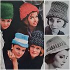 1960s Cossack Bucket Hat Beret Pork Pie Cap Patons 703 Knitting Pattern 