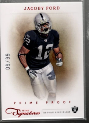 B4466- 2011 Prime Signatures Prime Proof Red #78 Jacoby Ford /99 - NM-MT - Image 1 of 2