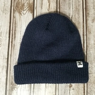 DC Shoe Company Knit Acrylic Blend Beanie Hat Winter Cap Blue Cuffed Ships Fast! - Image 1 of 4